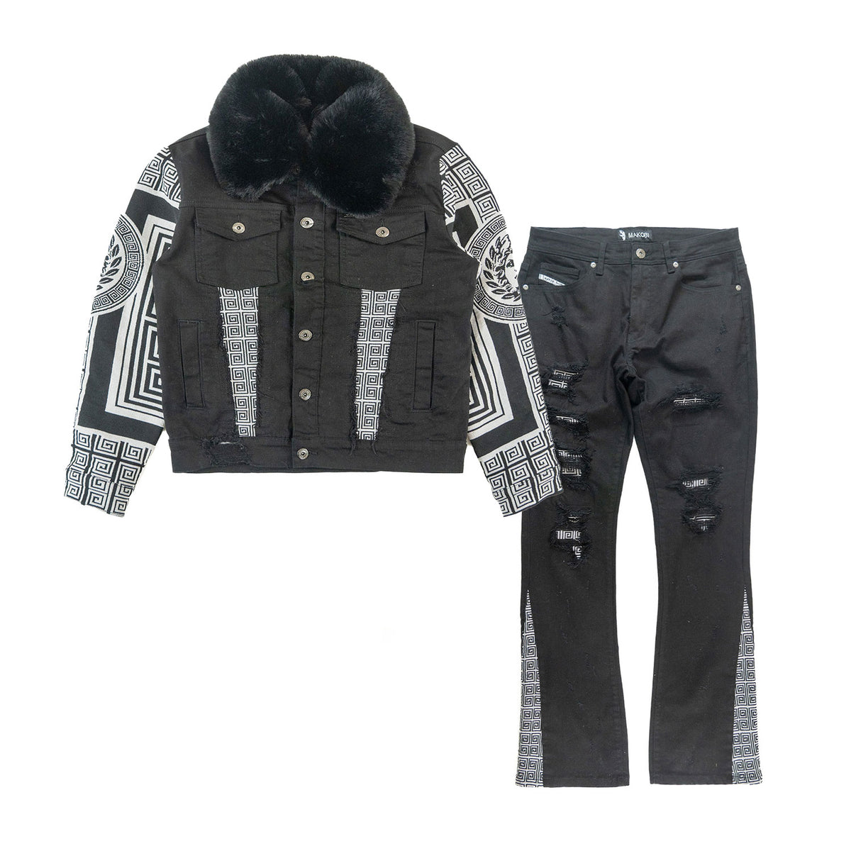 Makobi M1054 Sartoni Denim Jacket in Black (NOT SOLD SEPARATELY - Add M1954 jeans to your Cart), view 2