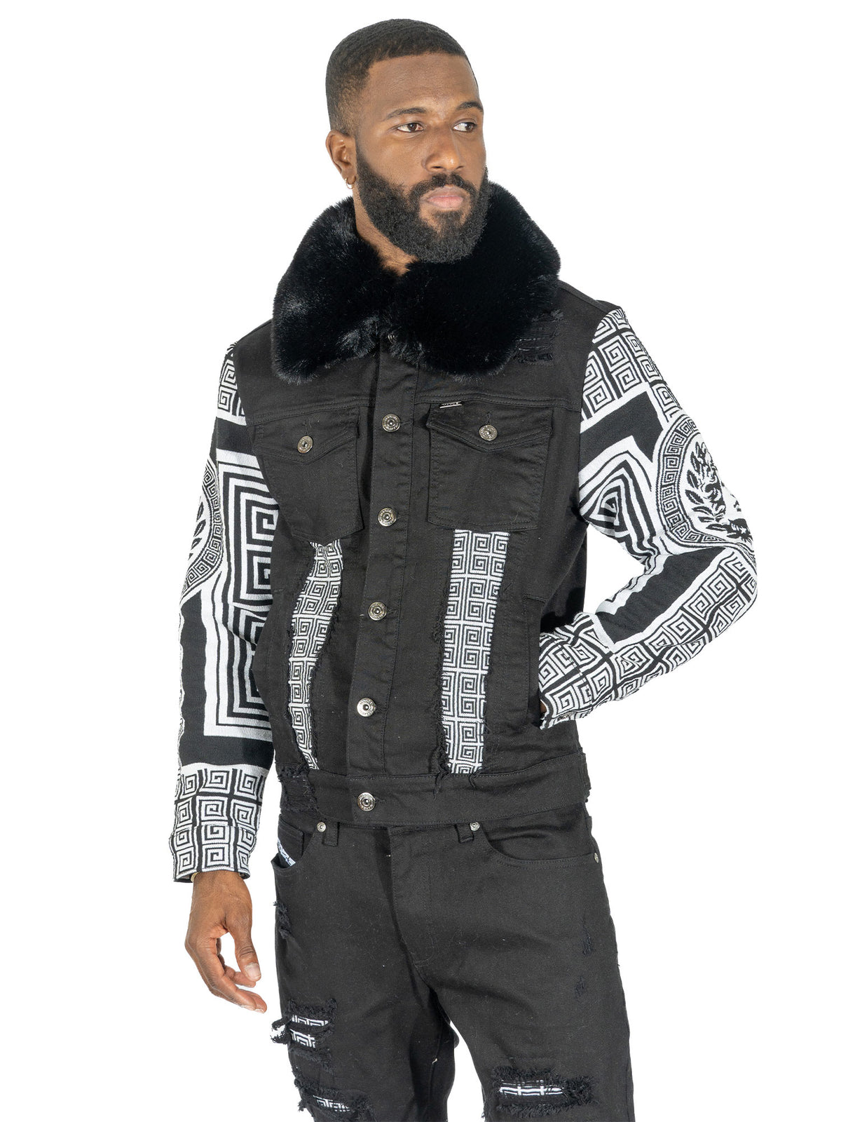 Makobi M1054 Sartoni Denim Jacket in Black (NOT SOLD SEPARATELY - Add M1954 jeans to your Cart)