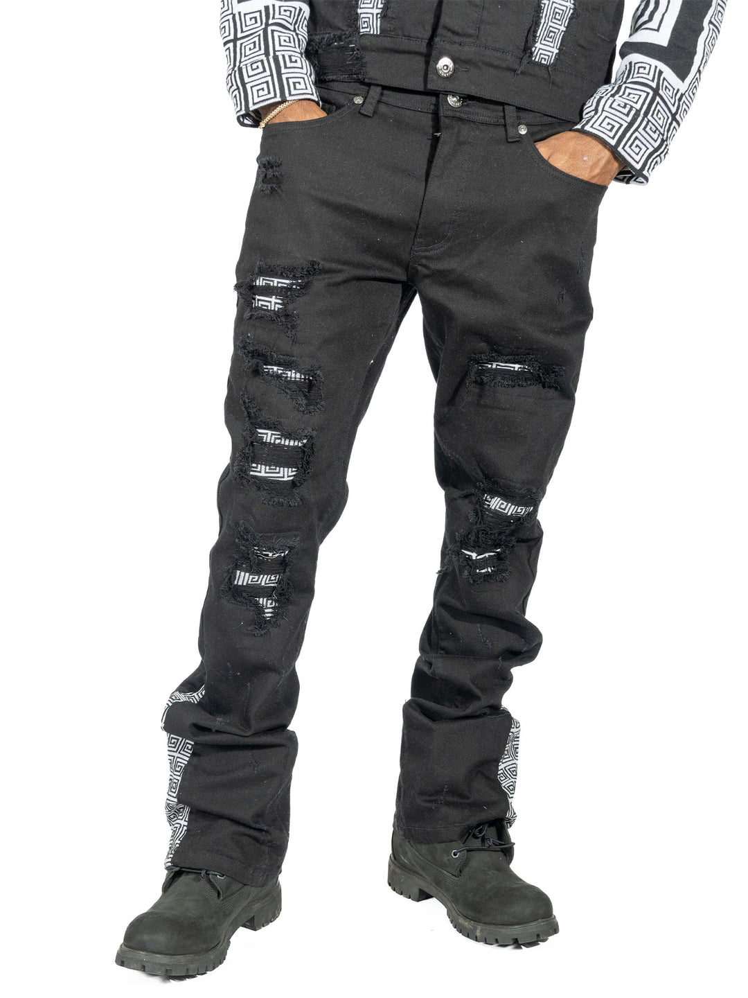 M1954 SARTONI STACK JEANS - BLACK   (NOT SOLD SEPARATELY - Add M1054 Jacket to your Cart)