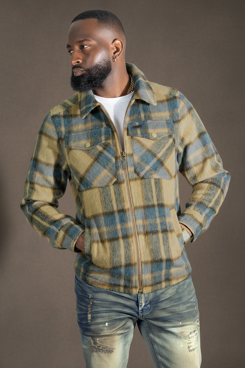 M1058 Gabana 26 Wool Shacket - Khaki