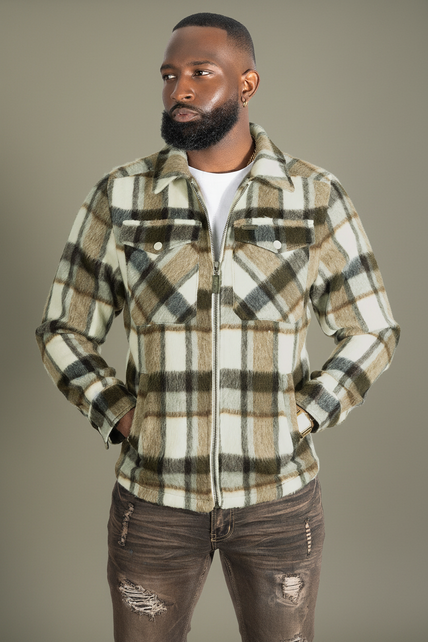 M1058 Gabana 26 Wool Shacket - Natural