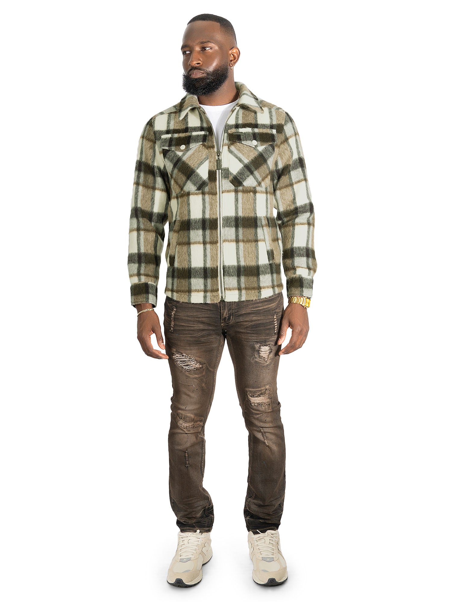 M1058 Gabana 26 Wool Shacket - Natural