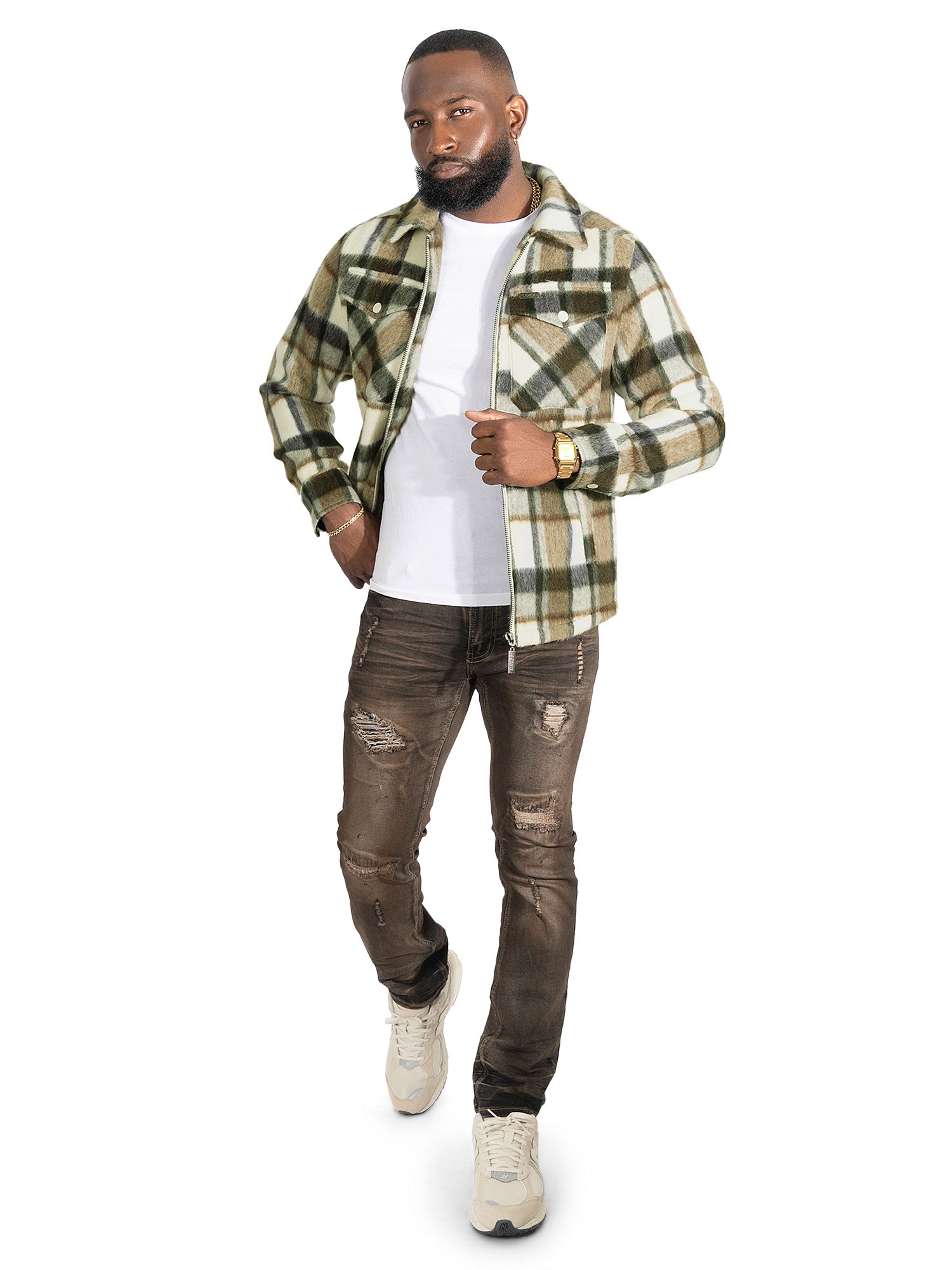 M1058 Gabana 26 Wool Shacket - Natural