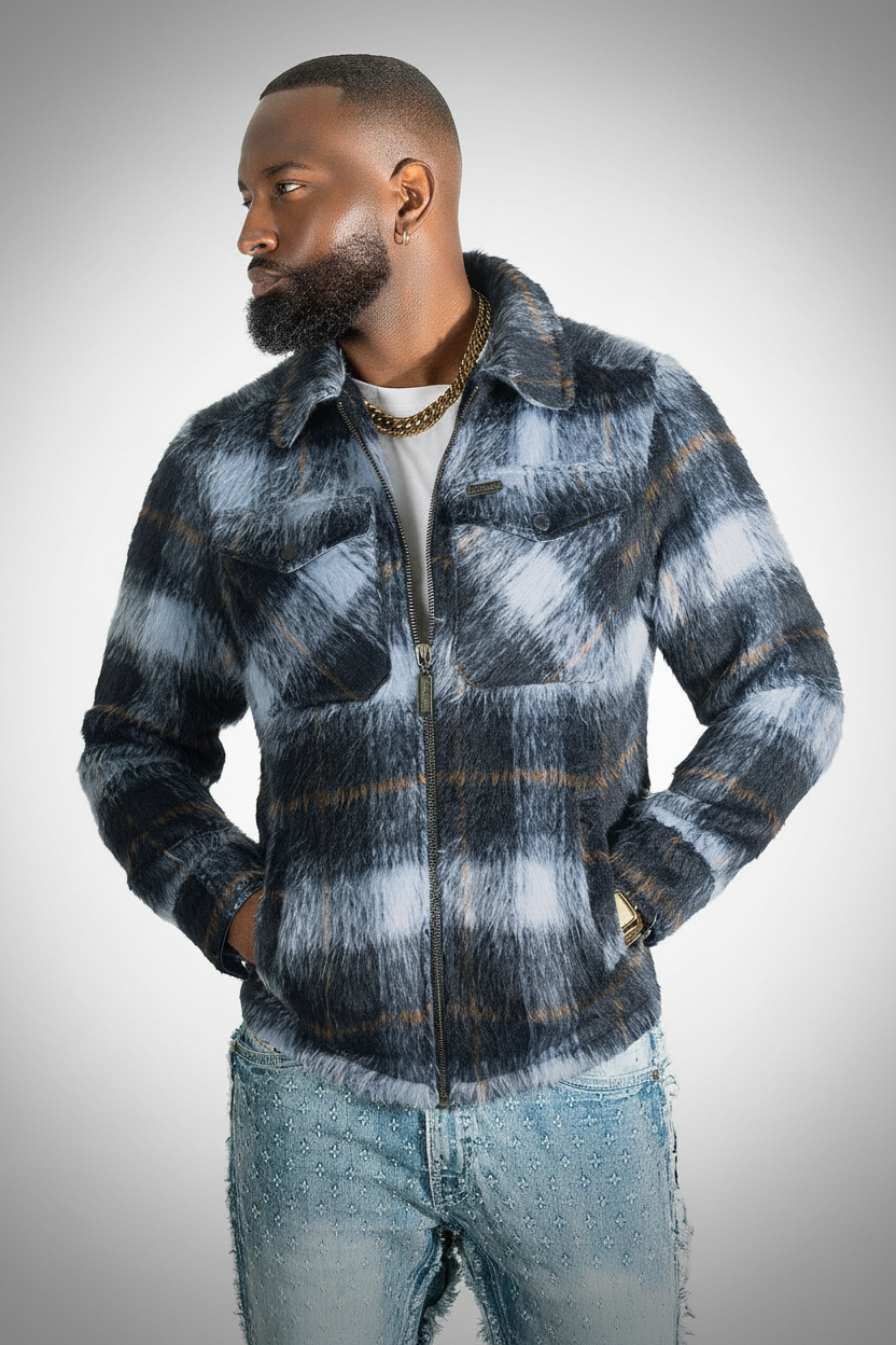 M1058 Gabana 26 Wool Shacket - Navy
