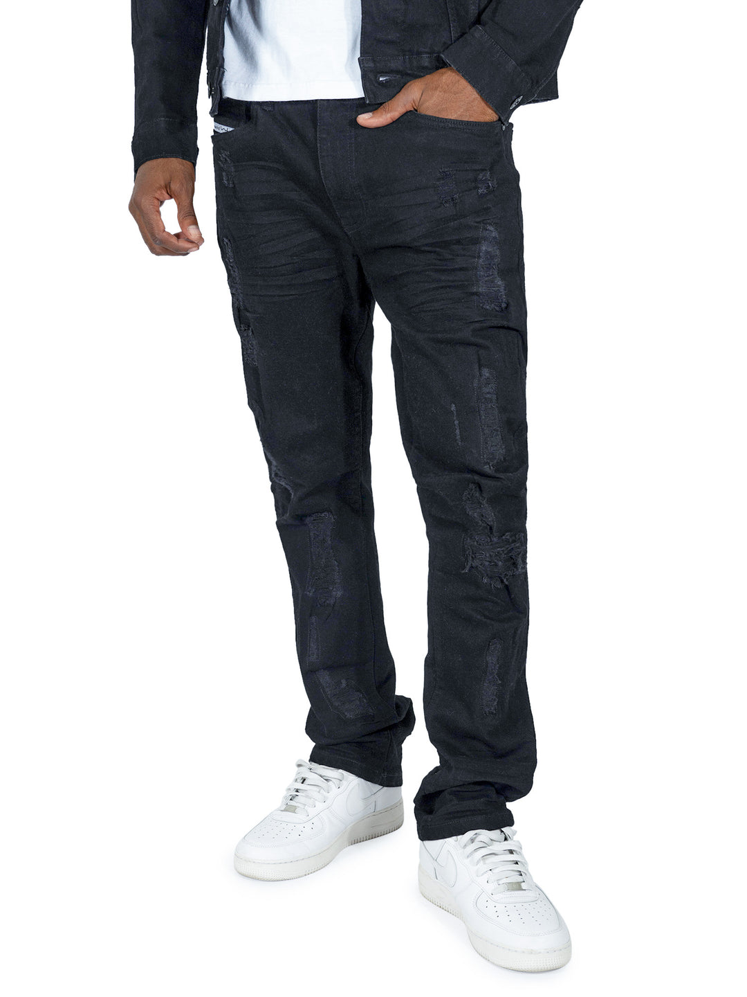 M1926 - Makobi Core Jenim Biker Jeans - بورگوندی