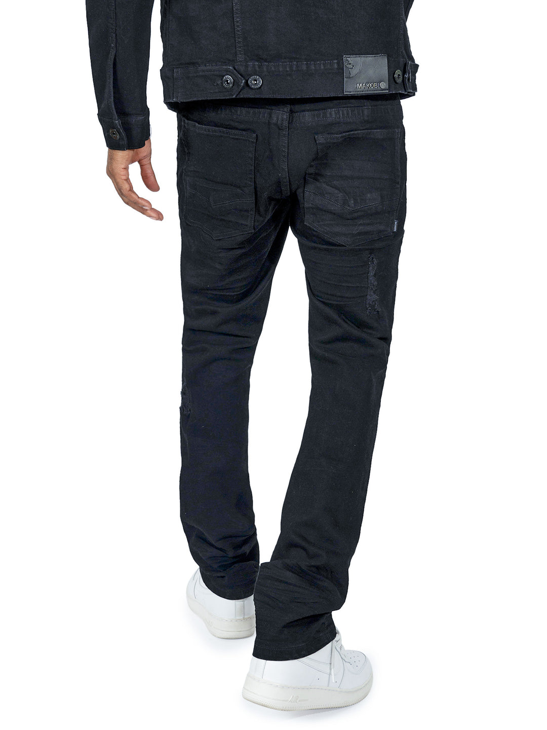 M1926 - Makobi Core Jenim Biker Jeans - بورگوندی