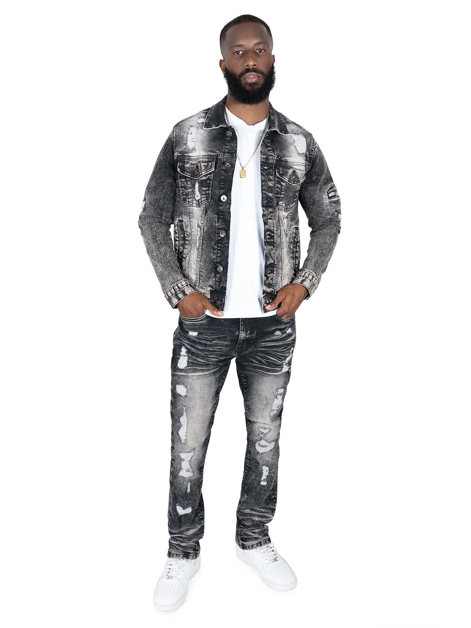 M1079 Moreli Denim Jacket -Black Wash