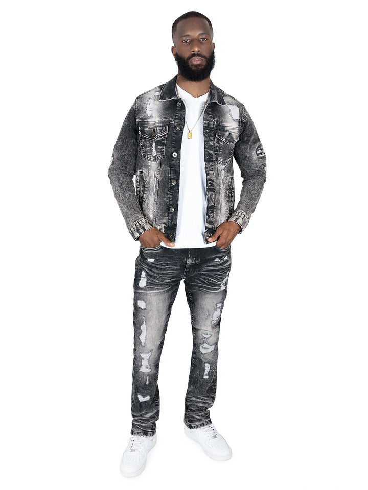 M1926 - Makobi Core Jenim Biker Jeans - بورگوندی