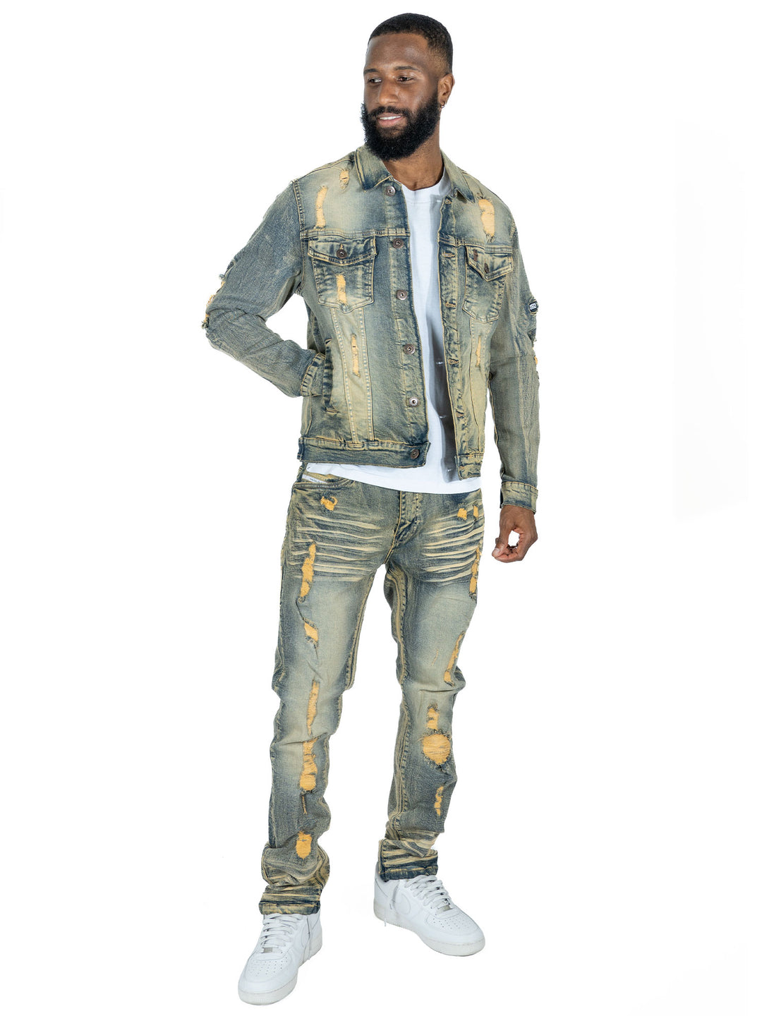 M1926 - Makobi Core Jenim Biker Jeans - بورگوندی