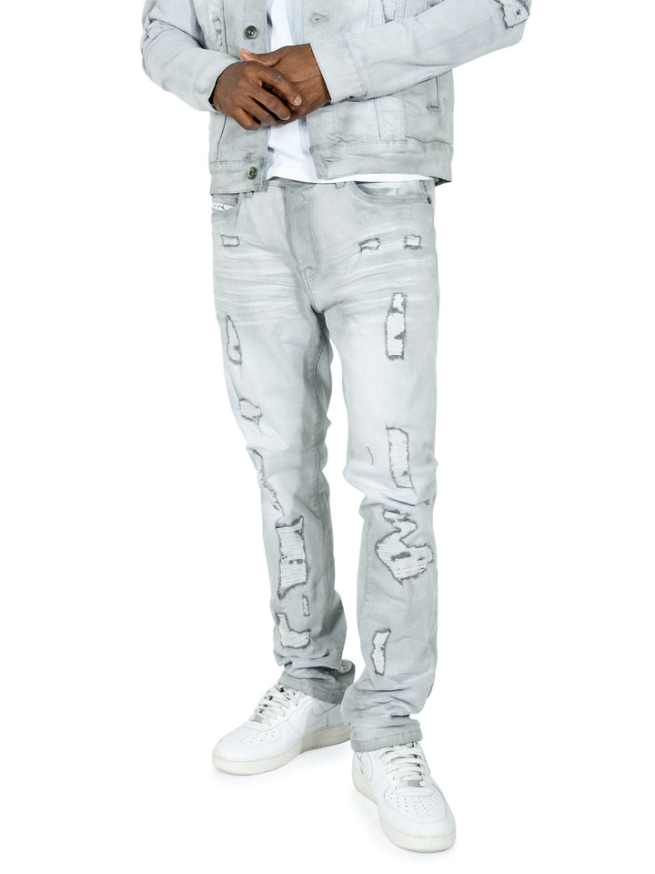M1926 - Makobi Core Jenim Biker Jeans - بورگوندی