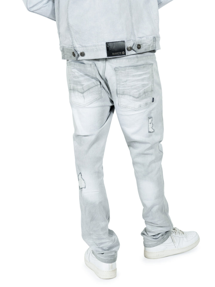 M1926 - Makobi Core Jenim Biker Jeans - بورگوندی
