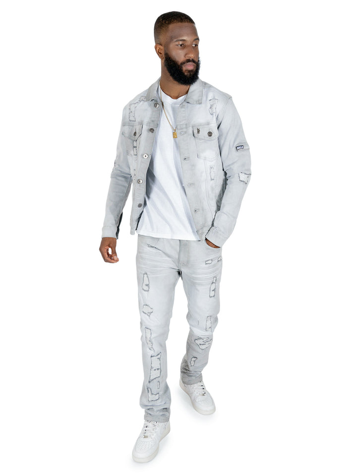 M1926 - Makobi Core Jenim Biker Jeans - بورگوندی