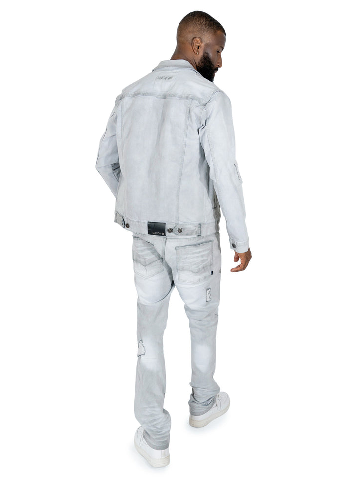 M1926 - Makobi Core Jenim Biker Jeans - بورگوندی