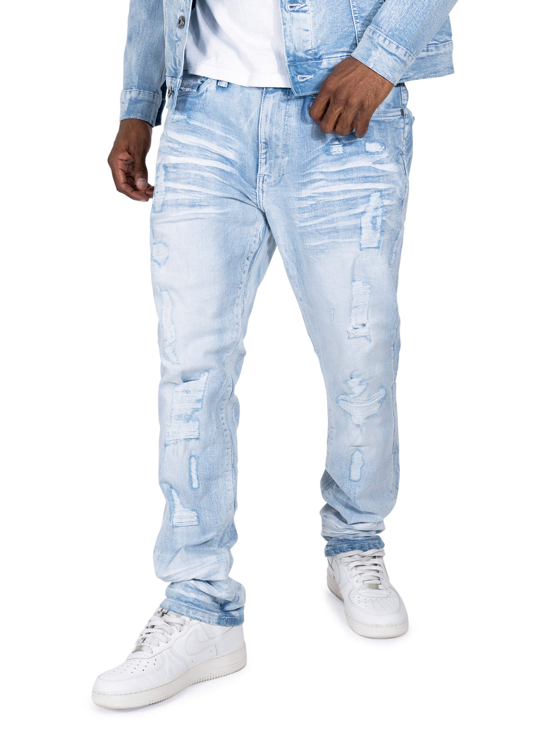 M1926 - Makobi Core Jenim Biker Jeans - بورگوندی