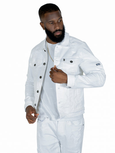 M1079 Moreli Denim Jacket - White