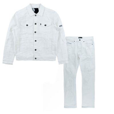 M1079 Moreli Denim Jacket - White