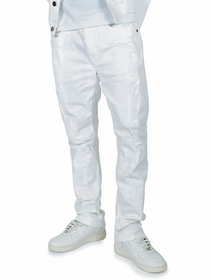 M1926 - Makobi Core Jenim Biker Jeans - بورگوندی