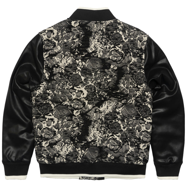 M1096 Veroma Tapestry Varsity Jacket - Black