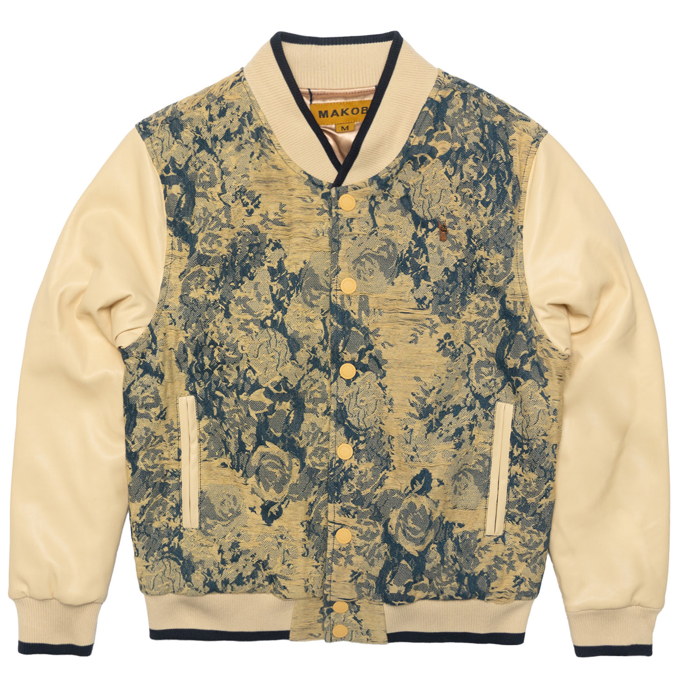 M1096 Veroma Tapestry Varsity Jacket - Khaki