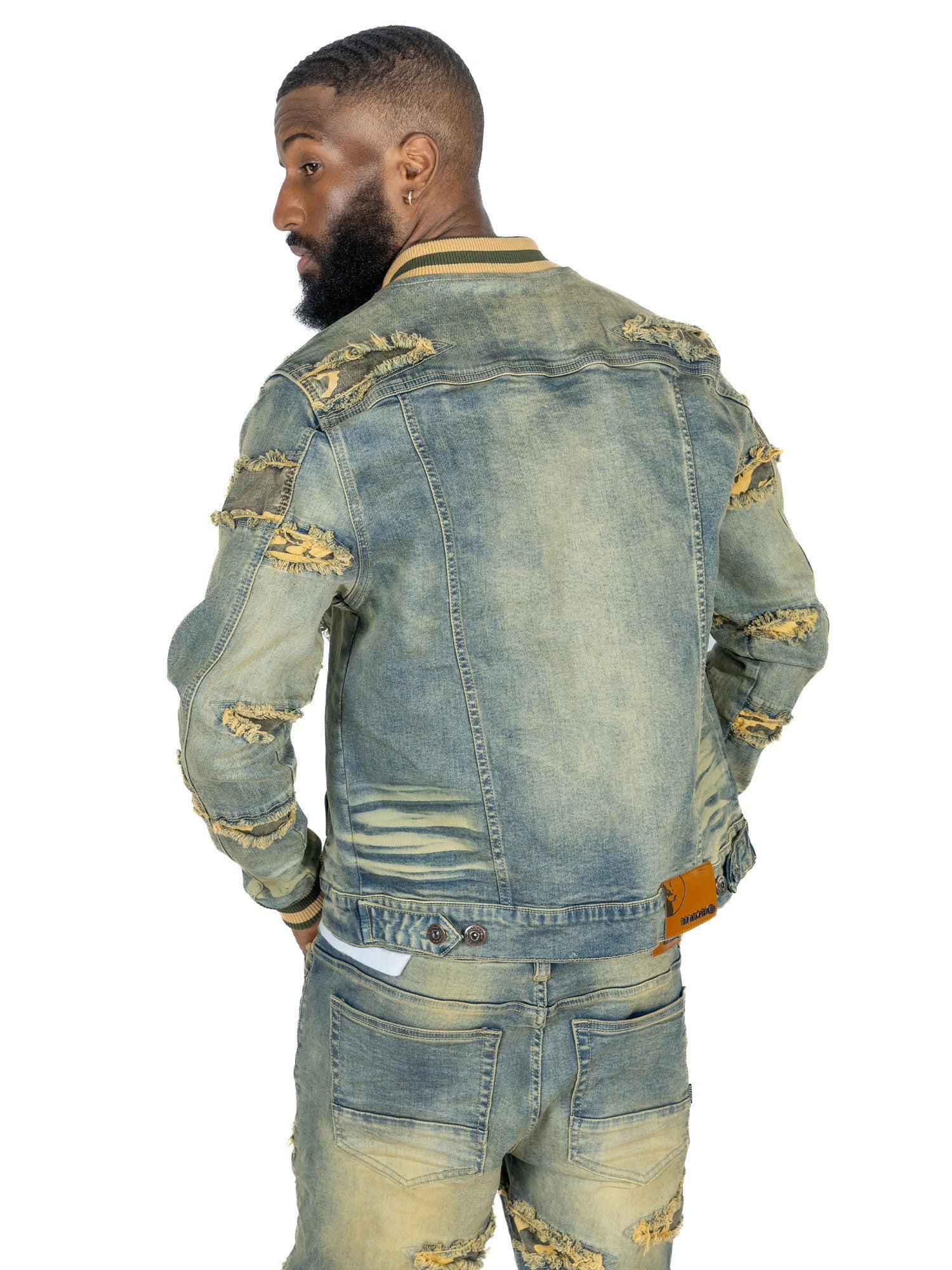 Makobi M1097 Sassari Denim Jacket in Dirt, view 4