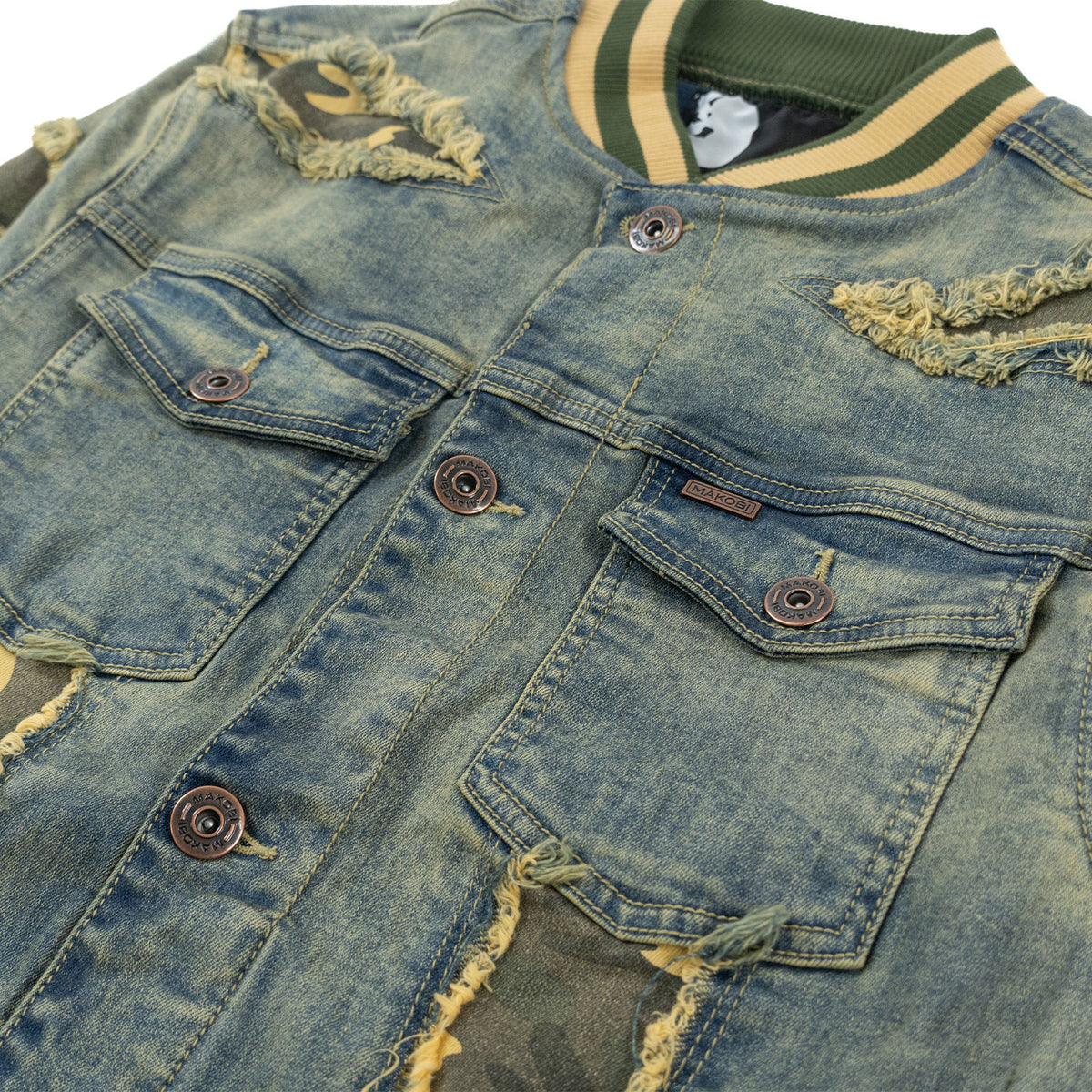 Makobi M1097 Sassari Denim Jacket in Dirt, view 5