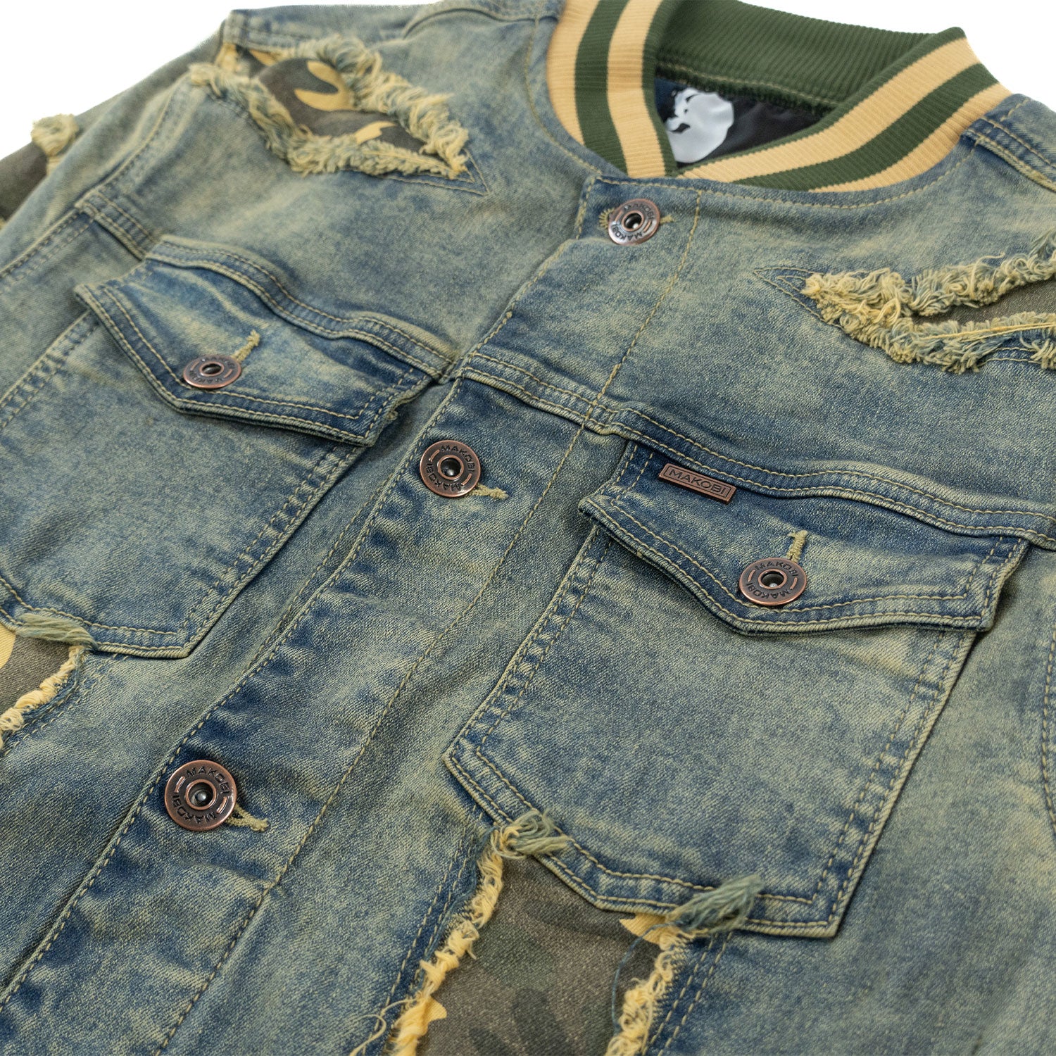 Makobi M1097 Sassari Denim Jacket in Dirt, view 5