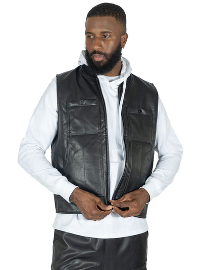 M1107 Romano Vegan Leather Vest