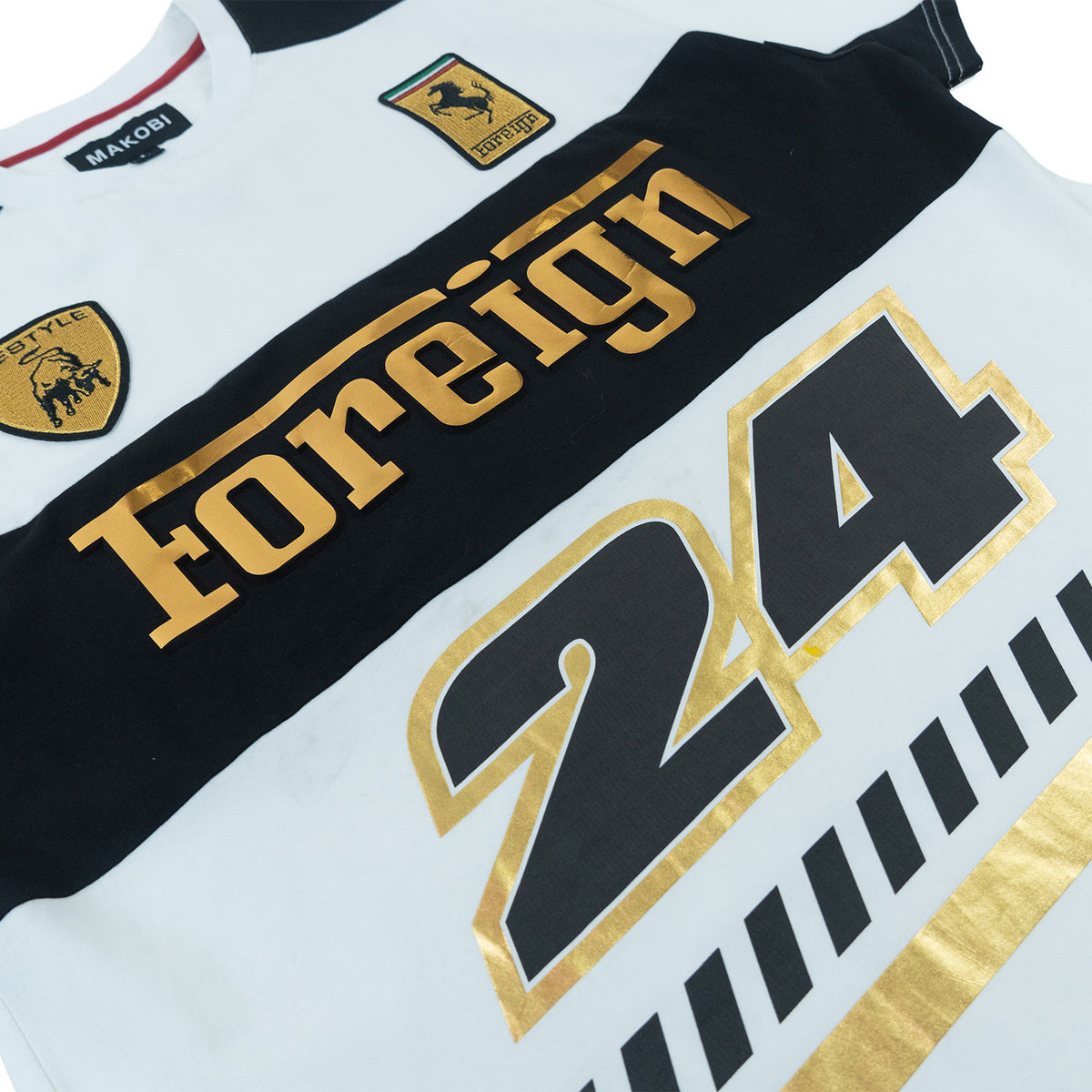 Makobi M133 Makobi Foreign Tee in White Black, view 5