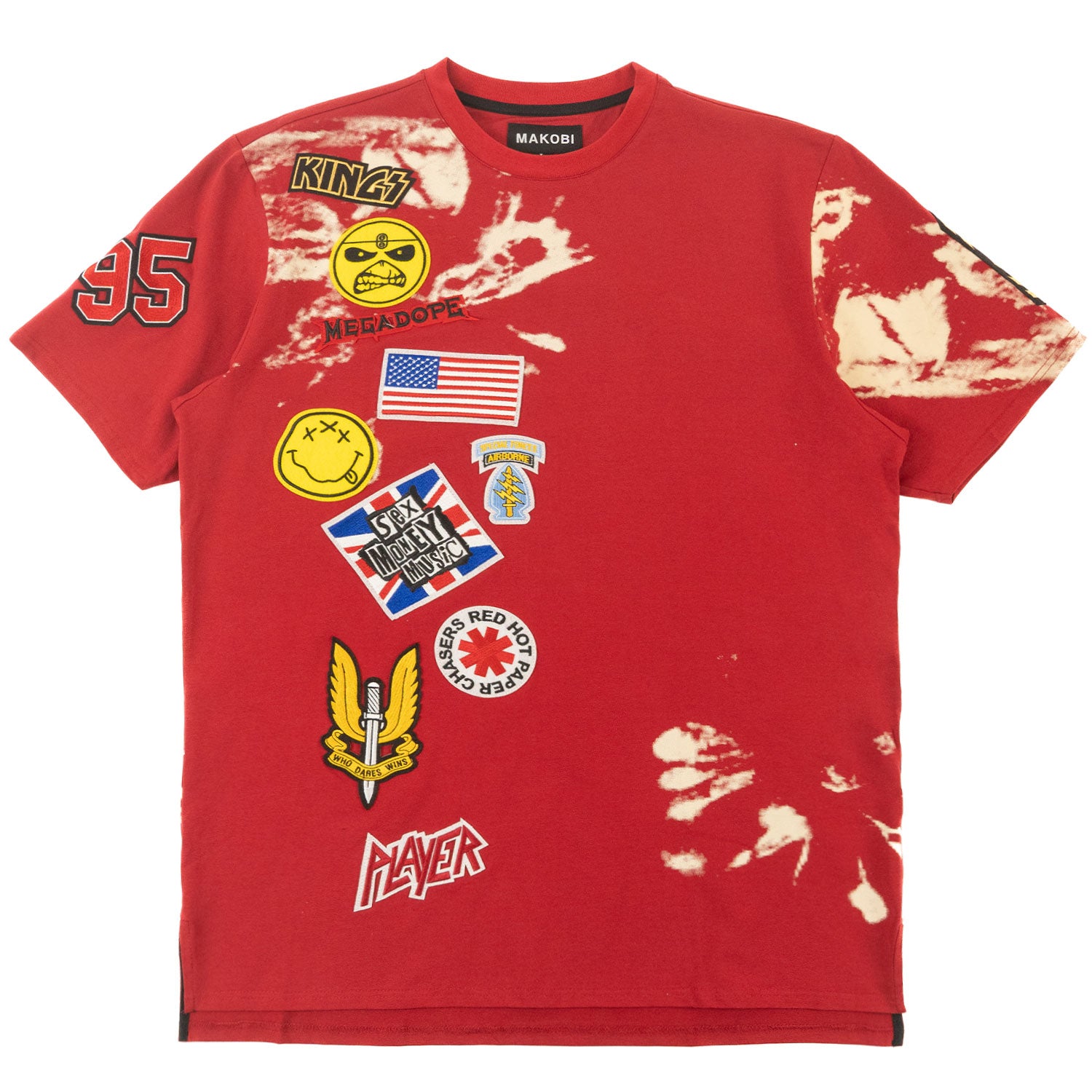 M116 Makobi Punk Patch Tee - Red