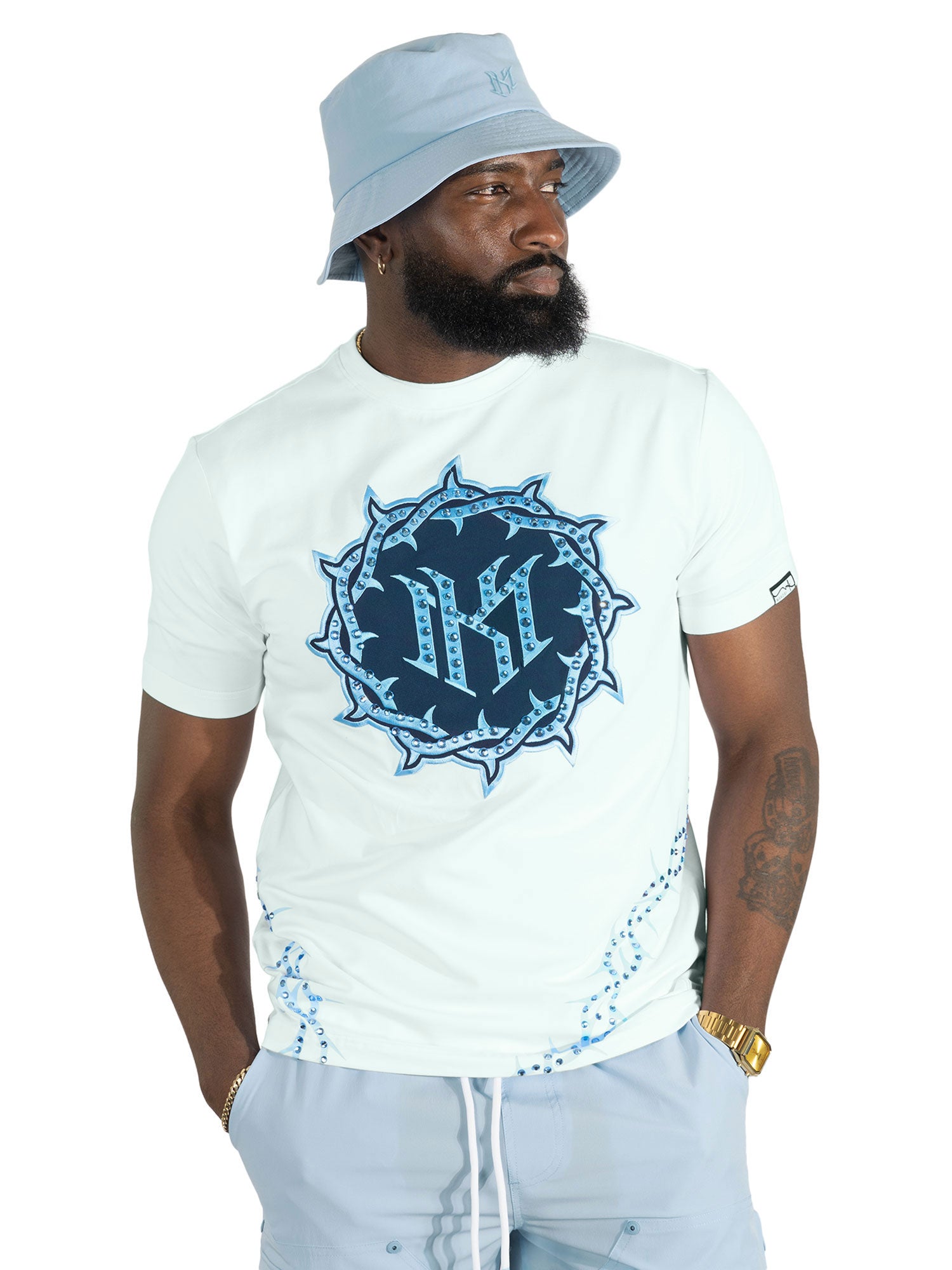 M138 Prestige Tee - White.Navy