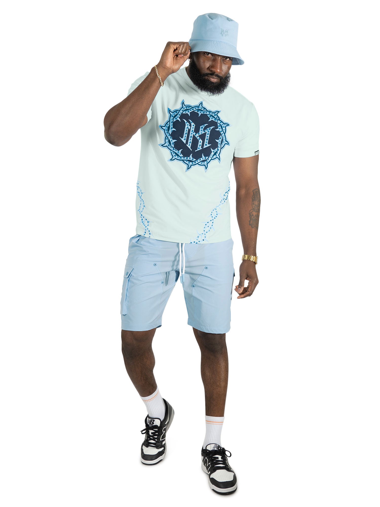 M138 Prestige Tee - White.Navy