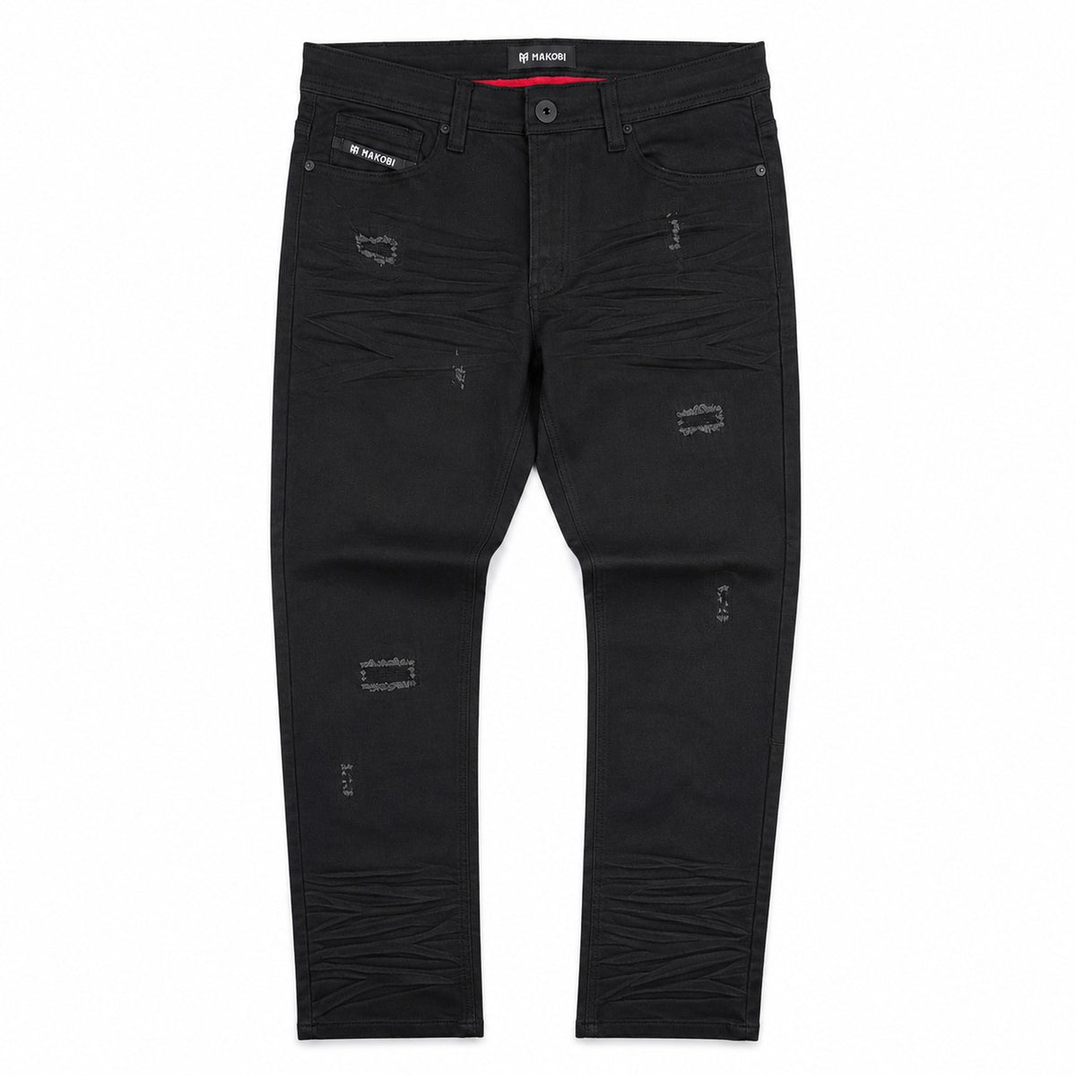 M1926 - Makobi Core Jenim Biker Jeans - بورگوندی