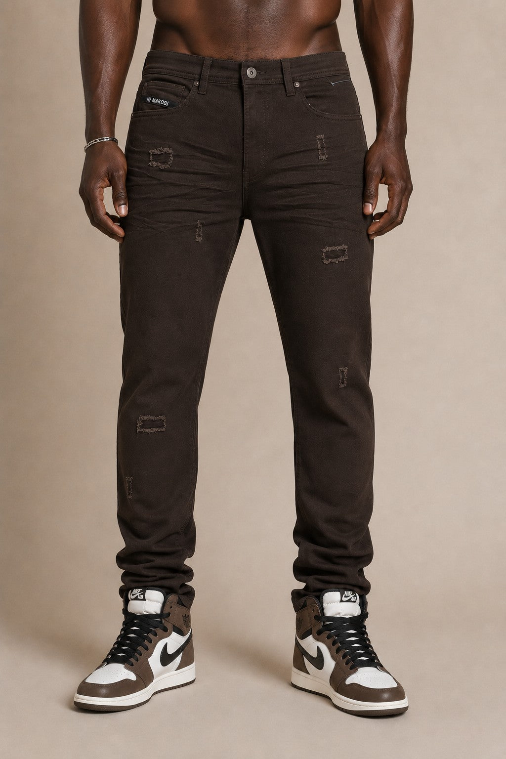 M1609 Mancini Twill Jeans - Brown