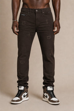 M1609 Mancini Twill Jeans - Brown