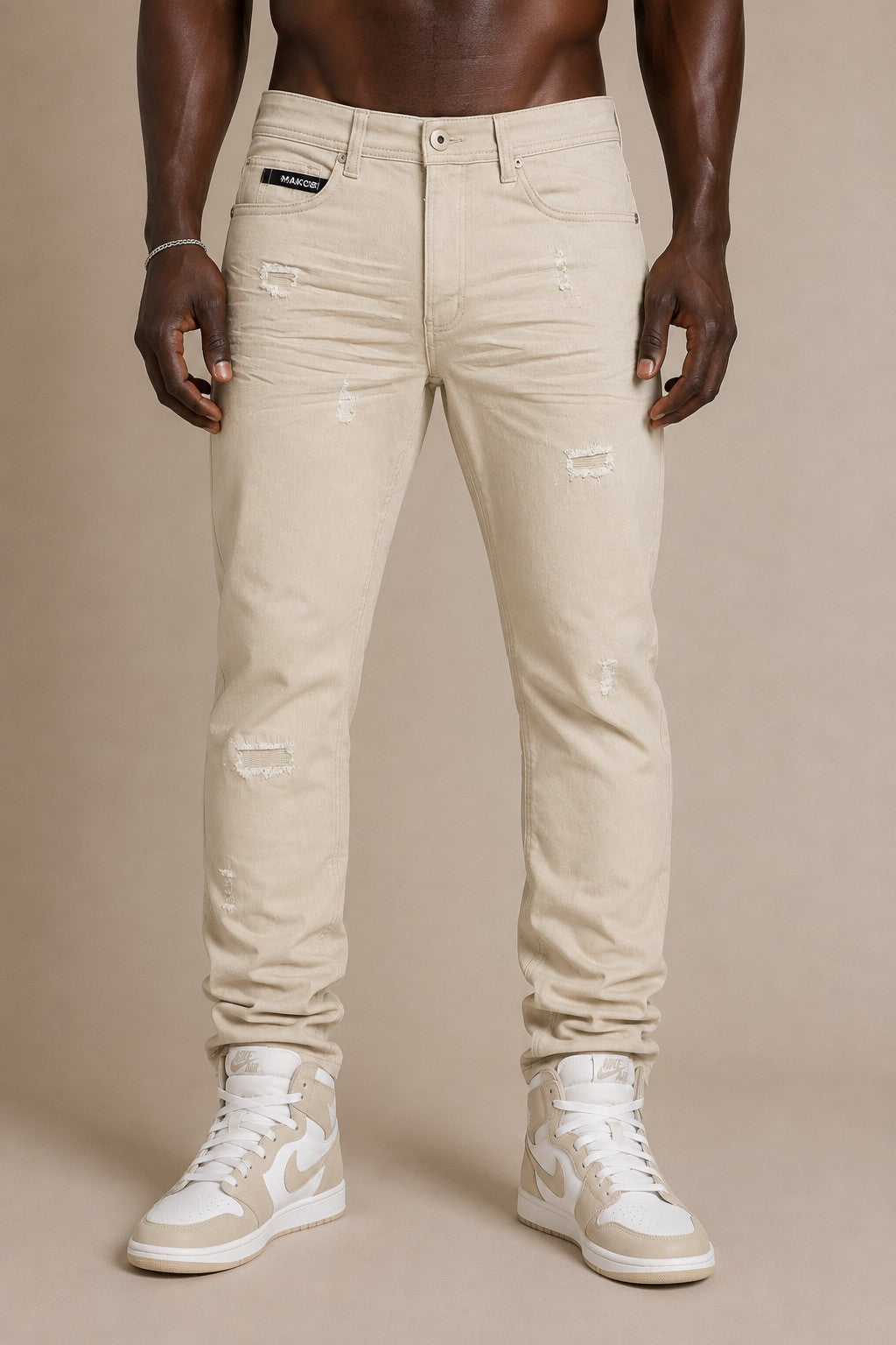 M1609 Manicini Twill Jeans - Khaki