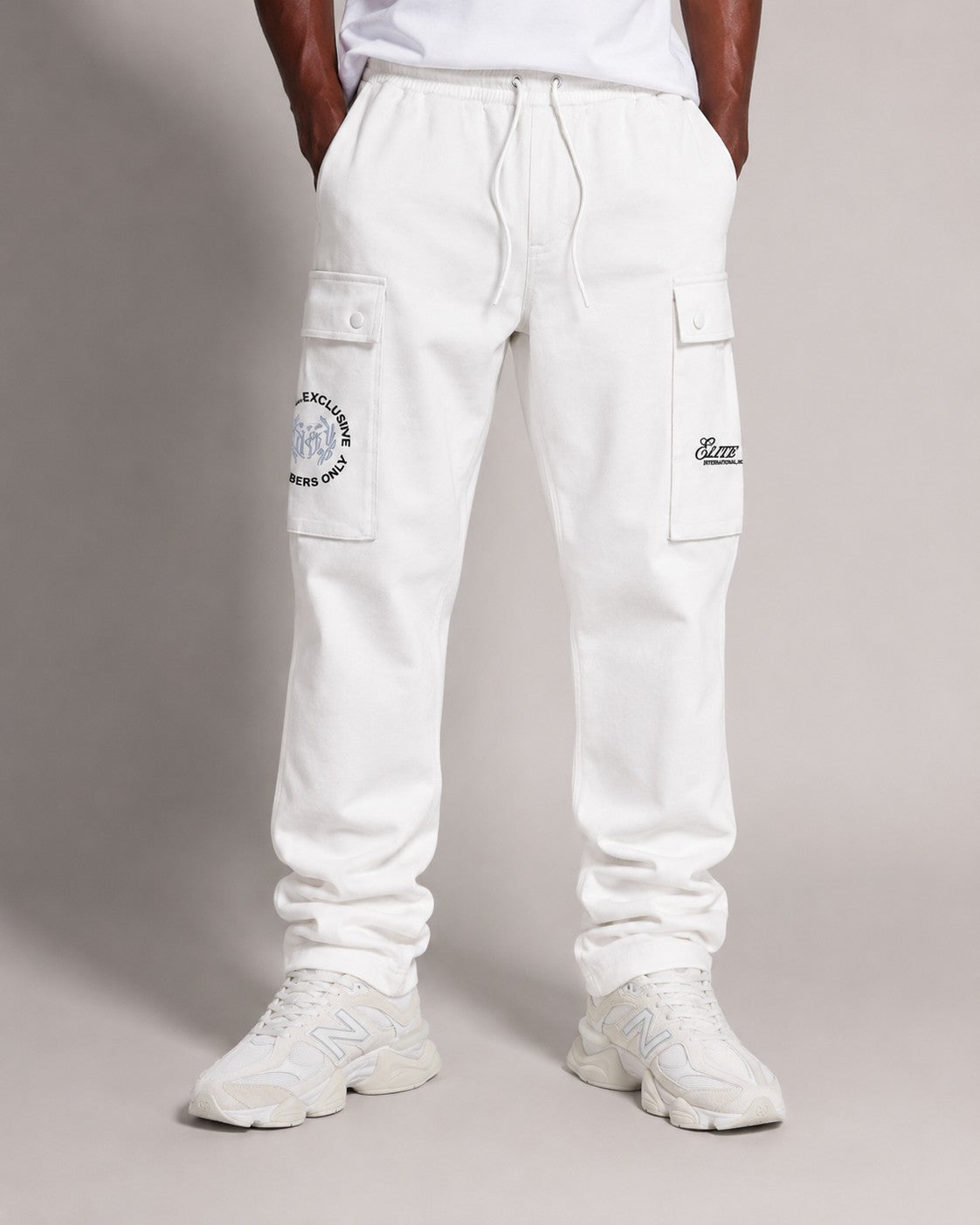Elite Club Stacked Twill Pants - White (Not Sold Separately - Add Elite Shirt)