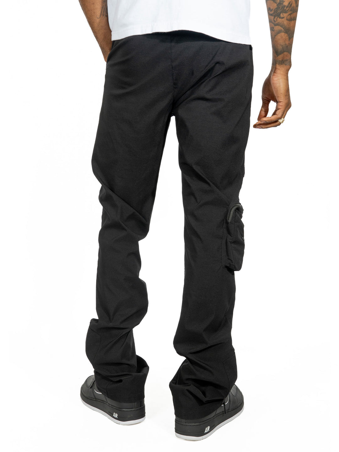 M1625 Sartoni Nylon Stacked Pants - Black
