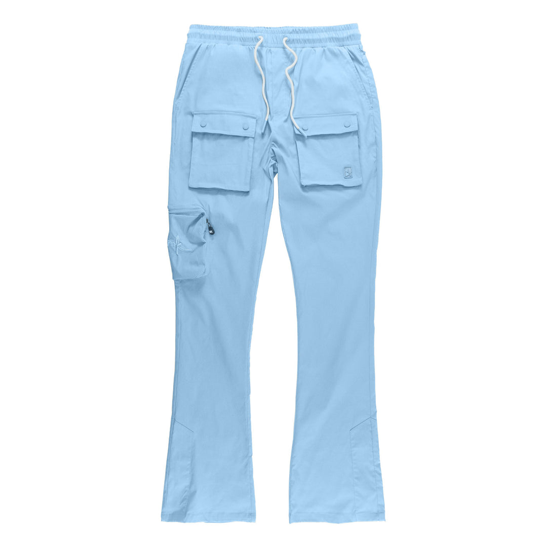 M1625 Sartoni Nylon Stacked Pants - Blue