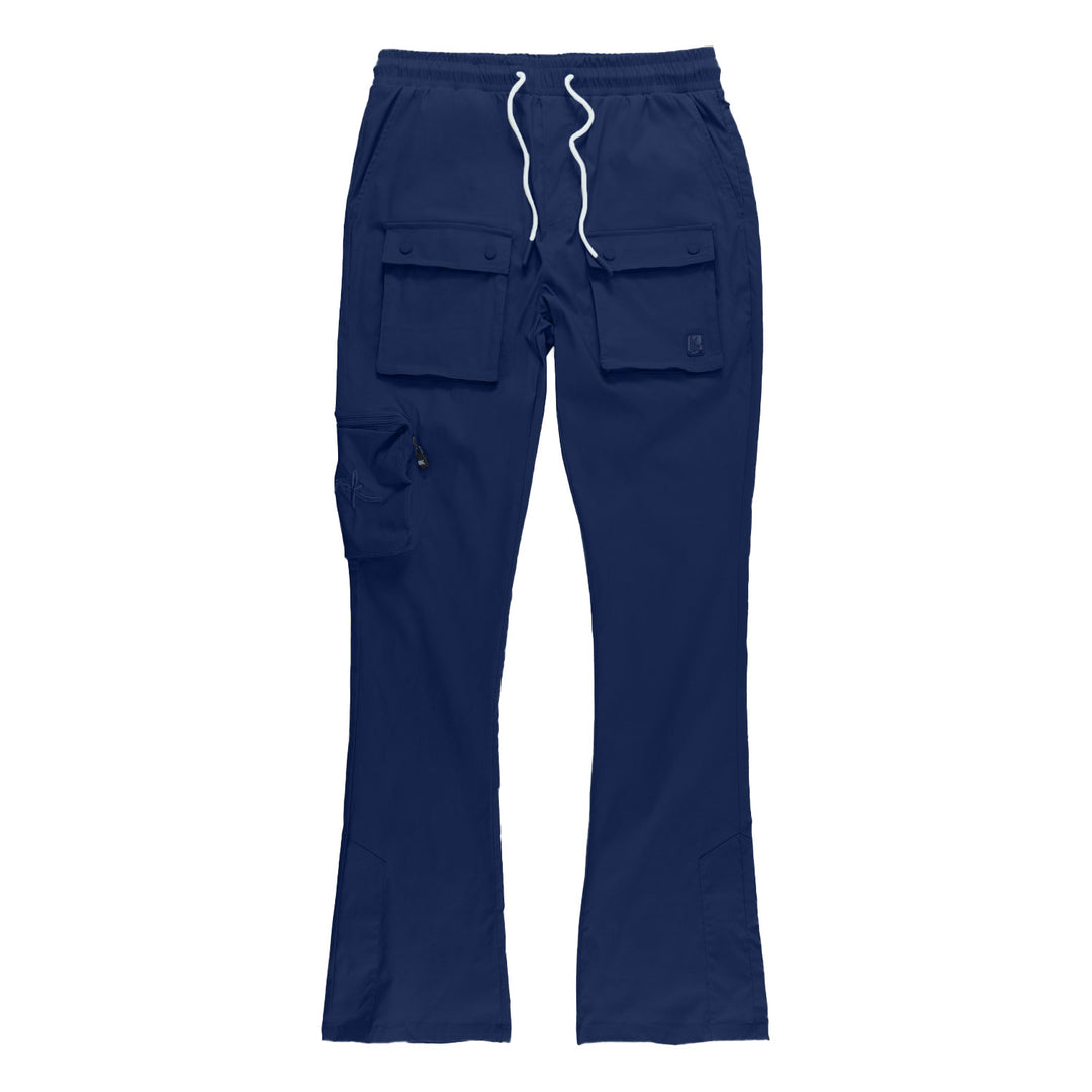 M1625 Sartoni Nylon Stacked Pants - Navy