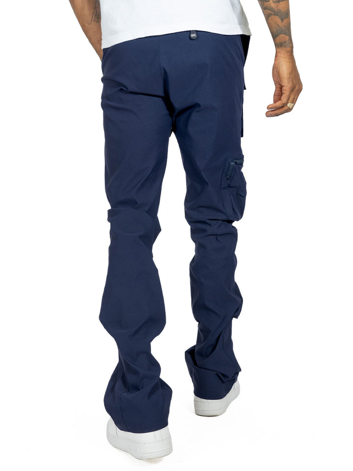 M1625 Sartoni Nylon Stacked Pants - Navy