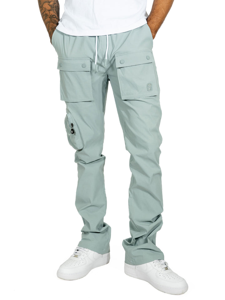 M1625 Sartoni Nylon Stacked Pants - Teal
