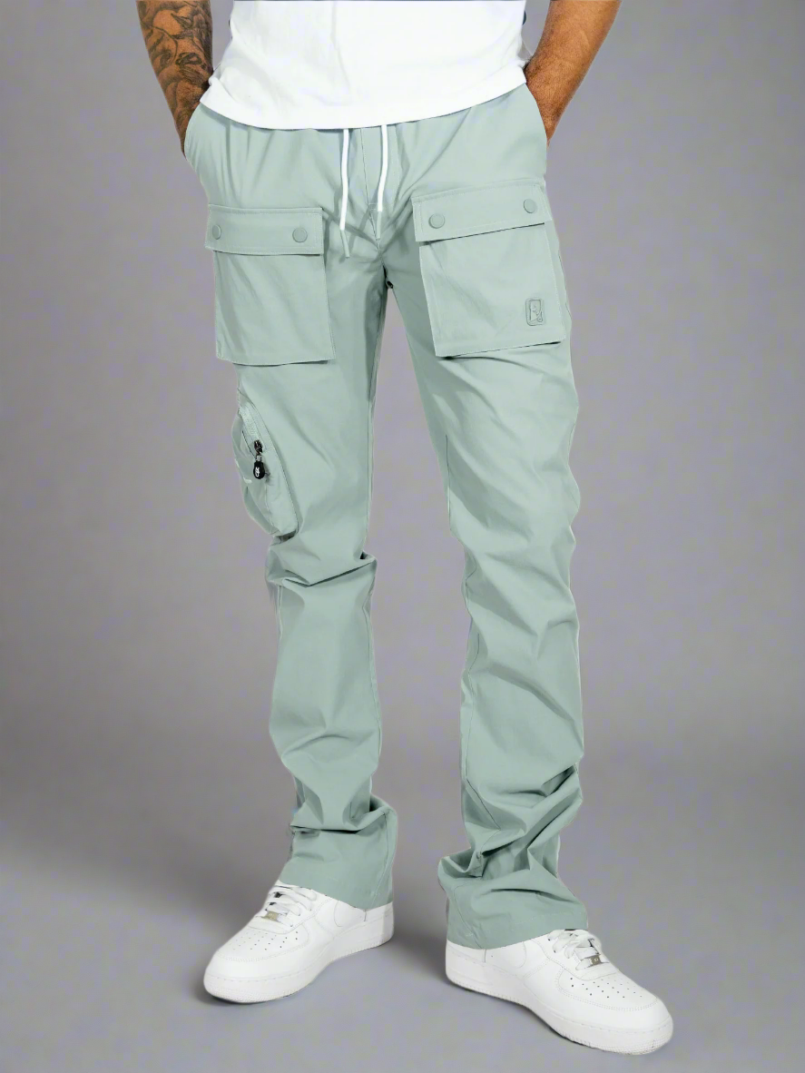 M1625 Sartoni Nylon Stacked Pants - Teal
