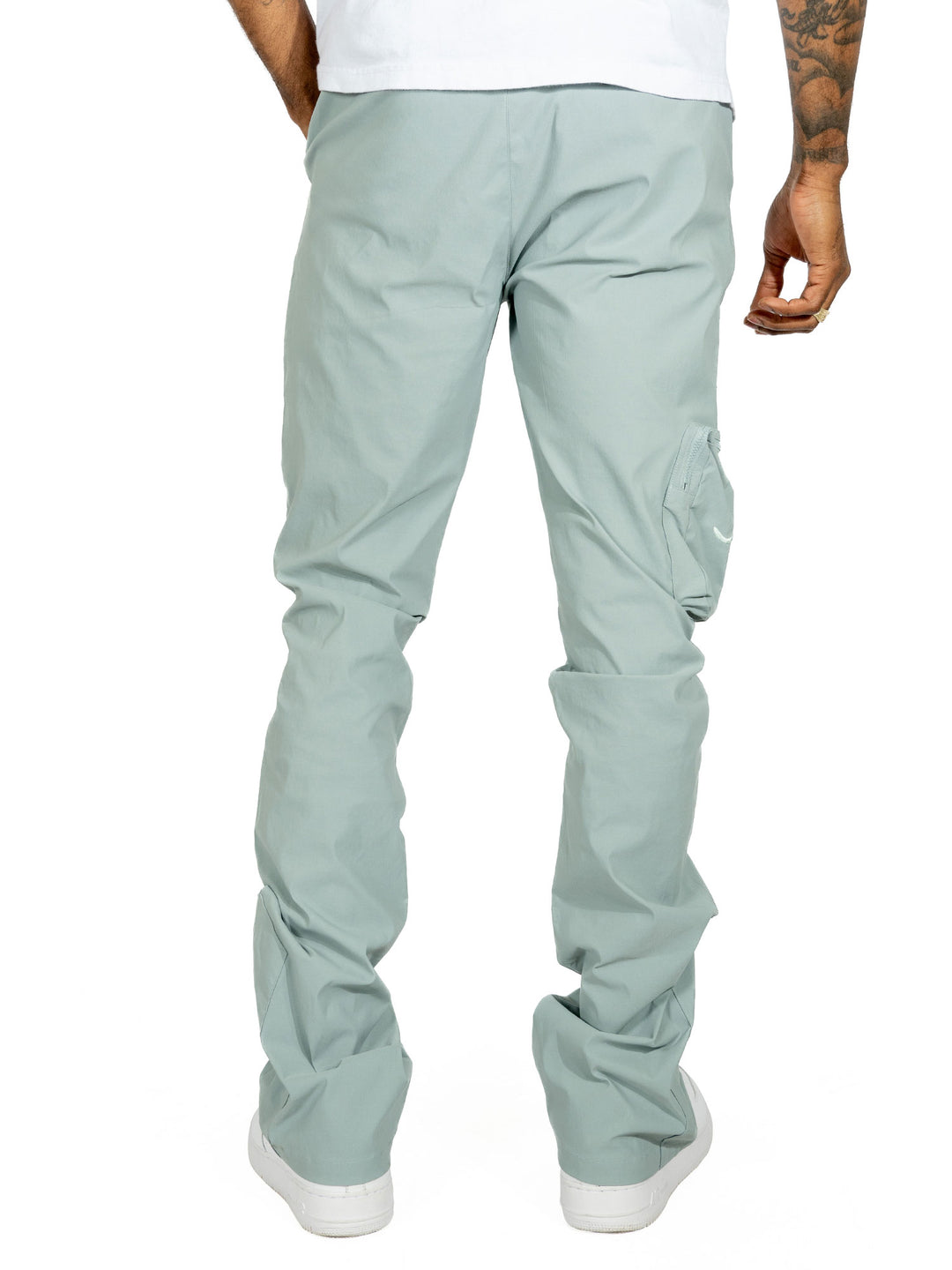M1625 Sartoni Nylon Stacked Pants - Teal