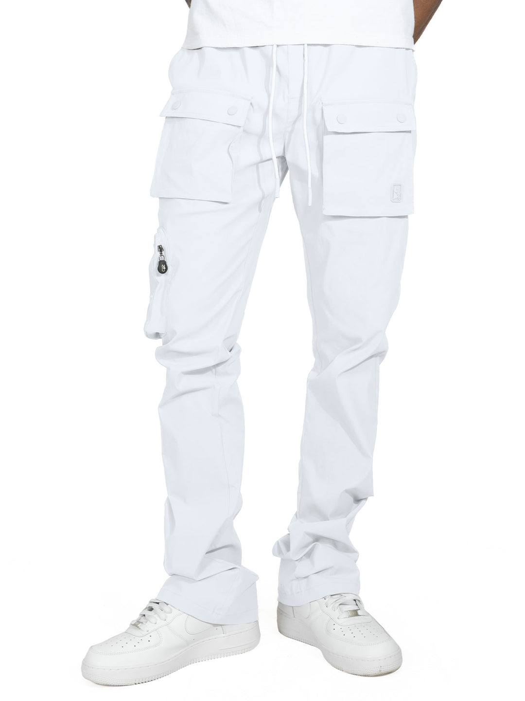 M1625 Sartoni Nylon Stacked Pants - White