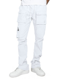 M1625 Sartoni Nylon Stacked Pants - White
