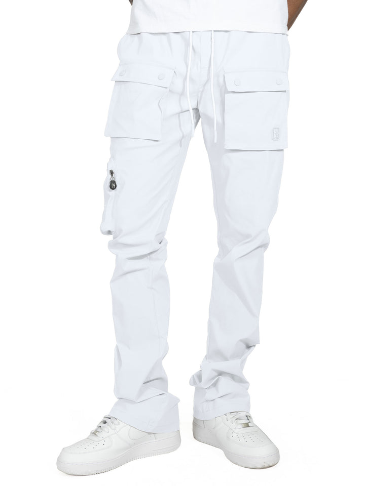 M1625 Sartoni Nylon Stacked Pants - White