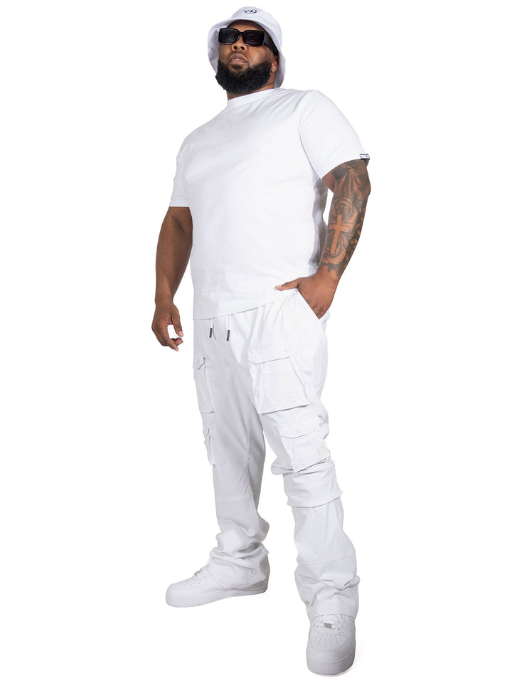 M1625 Sartoni Nylon Stacked Pants - White