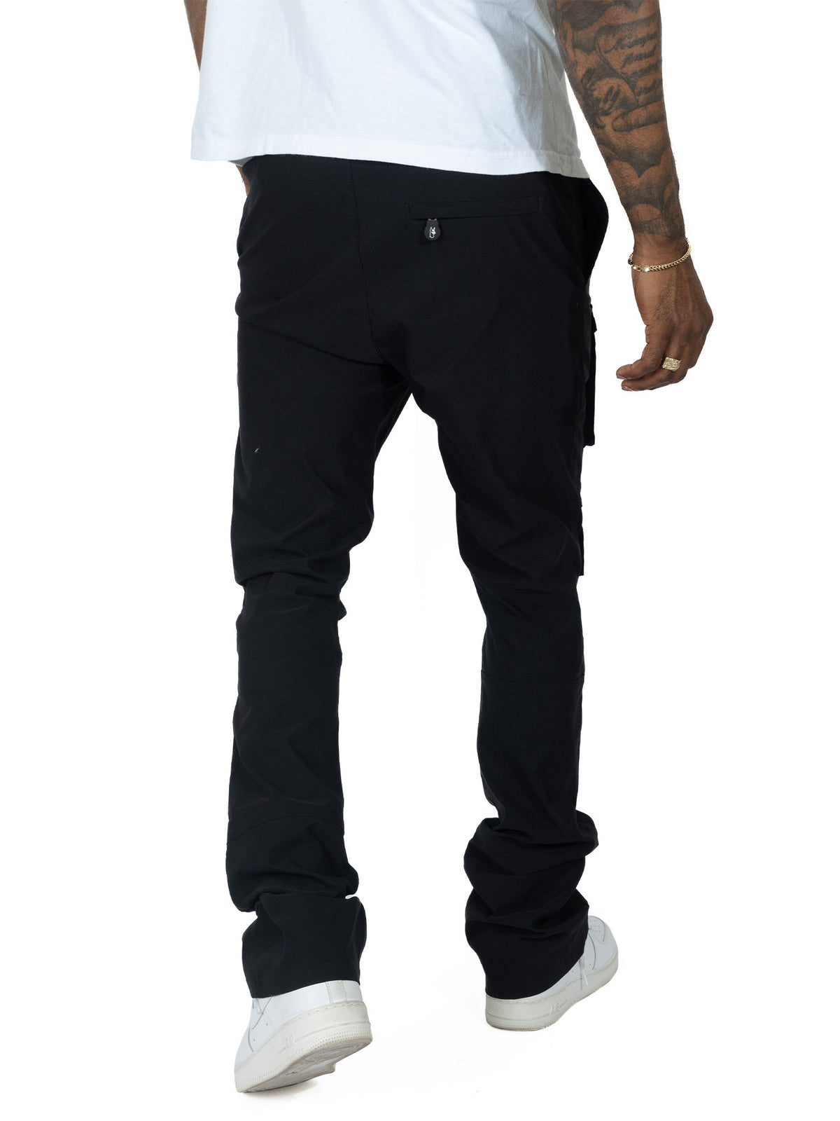 M1633 Colton 34" Stack Nylon/Spandex  Sweat Pants - Black