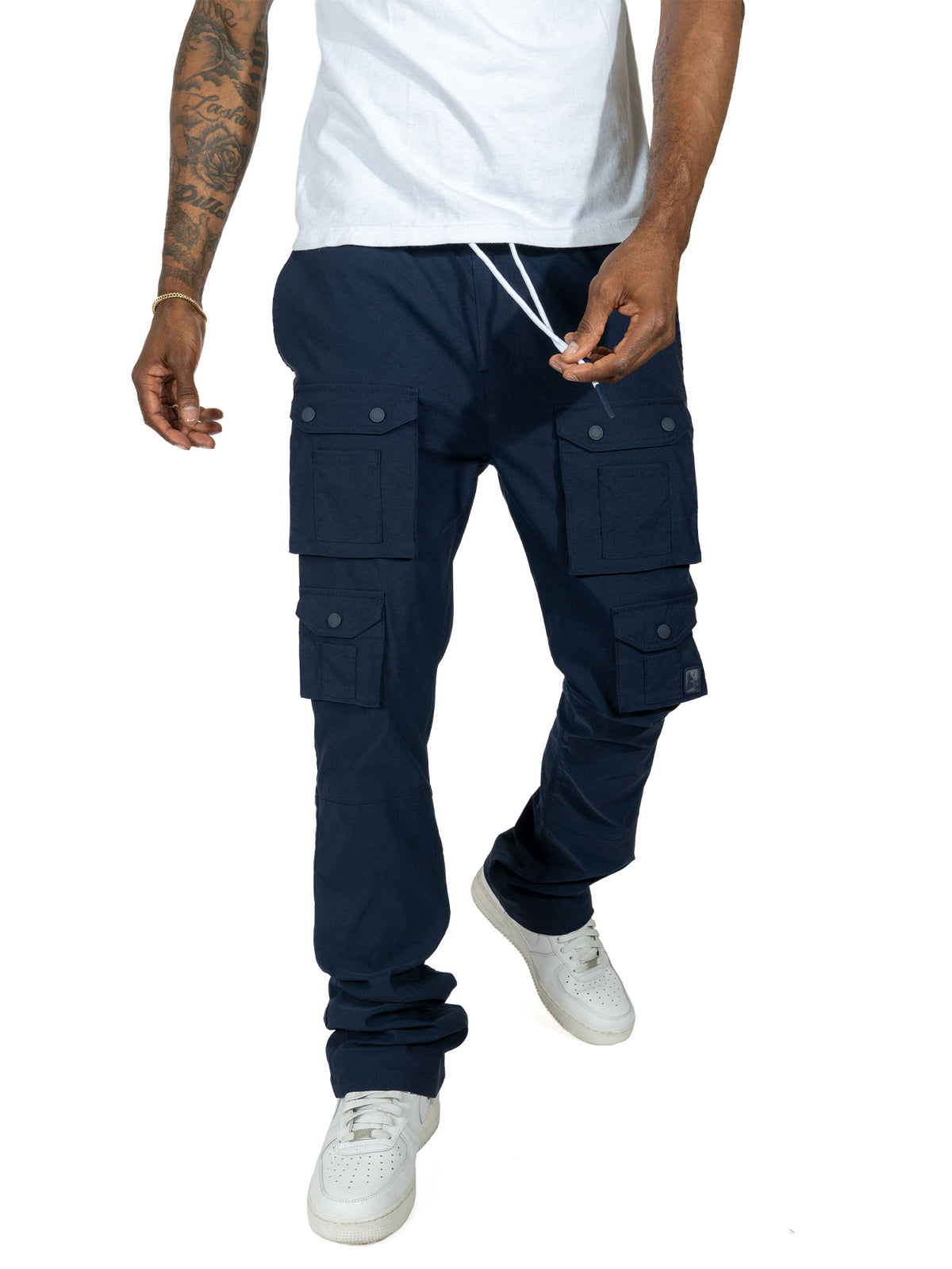 M1633 Colton 34" Stack Nylon/Spandex  Sweat Pants - Navy