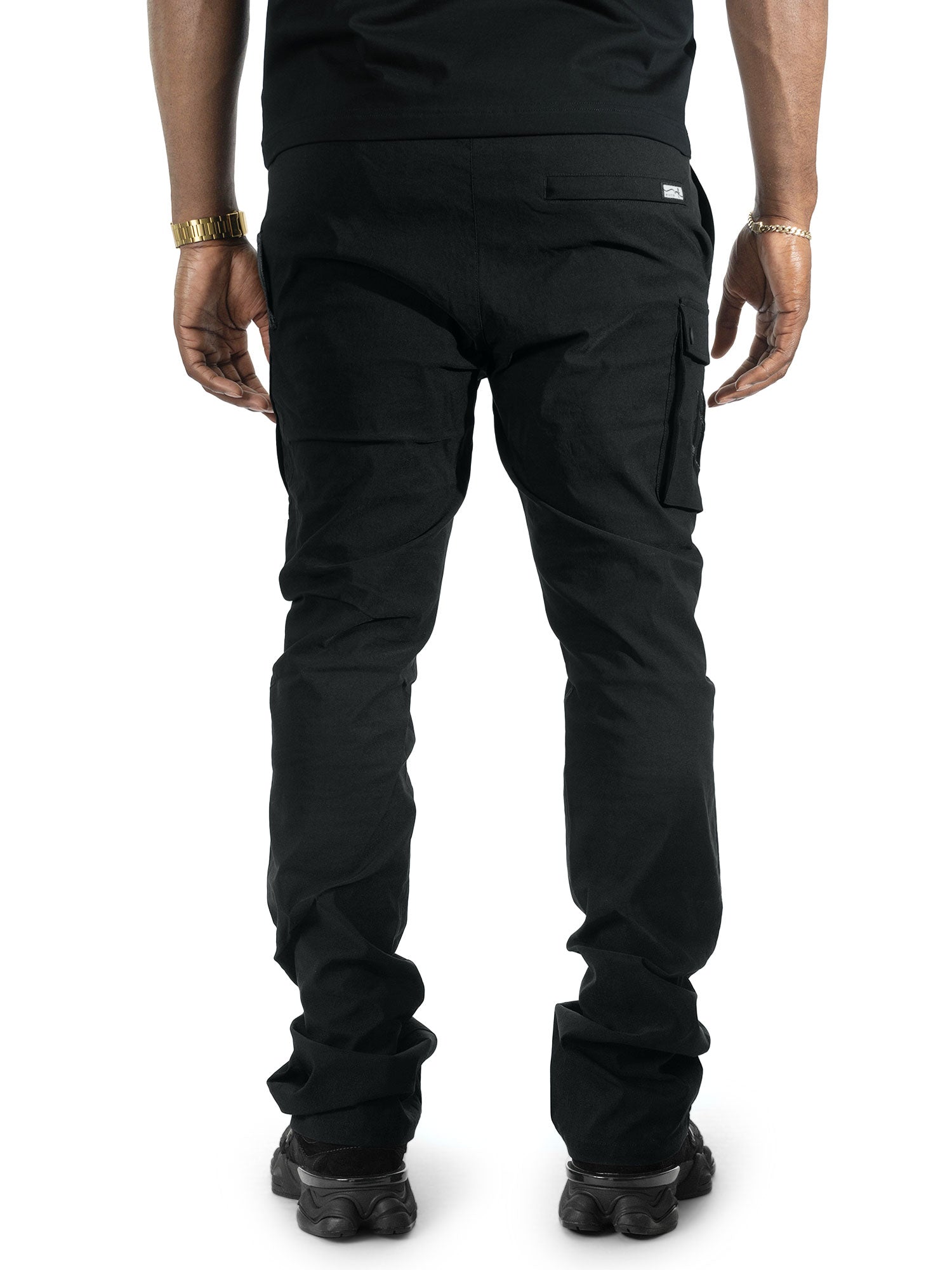 Nylon Pants | M1634 Adorni Stacked - Black